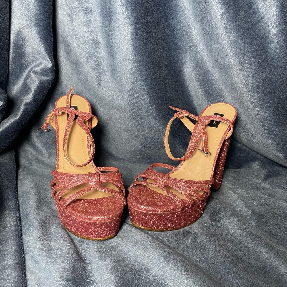 Pinko Pink Chunk Sandal Heels